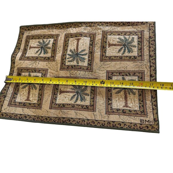 Vtg 6 Palm Tree Tapestry Placemats Bombay tropical table top decor coastal chic - Picture 16 of 16